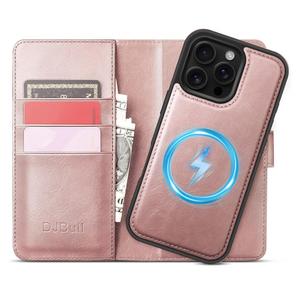 DJBull 2-in-1 Detachable Wallet Case for iPhone 16 Pro Max 6.9" RFID Blocking Flip Folio with Card Holder | PU Leather Shockproof Protective Cover Women Men for Apple 16 Pro Max Phone Case Pink
