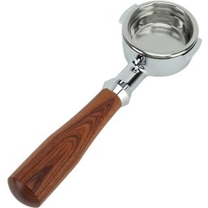 58mm Bottomless Portafilter with Filter Basket,2 Ears Espresso Portafilter,Espresso Accessories Made of Stainless Steel and Solid wood 