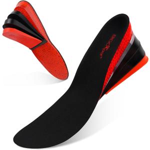 ERGOfoot Height Increase Insoles for Men, 4 Layers Adjustable Shoe Lifts Up to 3.54 Inches, Comfortable Height Boosting Insoles, Relieve Foot Pressure, Make You Taller All Day