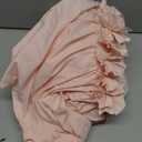 Farmhouse Ruffle Shower Curtain with Handmade Ruched, Vintage Ruffled Fabric Bathroom Curtains, Decorative Elegant Bathroom Curtain with 12 Holes, Peach Pink, 72" W x 72" H(N60049)