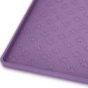 Ptlom Dog Food Mat Anti-Slip Pet Bowl Mats for Food and Water, High-Lips Pet Placemat Prevent Messy Spills to Floor, Waterproof Puppy Feeding Tray for Small, Medium Large Dogs Cats, Silicone (18" * 12", Purple)