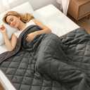 ZonLi 20lbs Weighted Blanket for Adults Sleeping, Double-Sided All Season Reversible 75D Cooling Mesh & Warm Ribbed Microfiber, 48"x72" Grey, Machine Washable