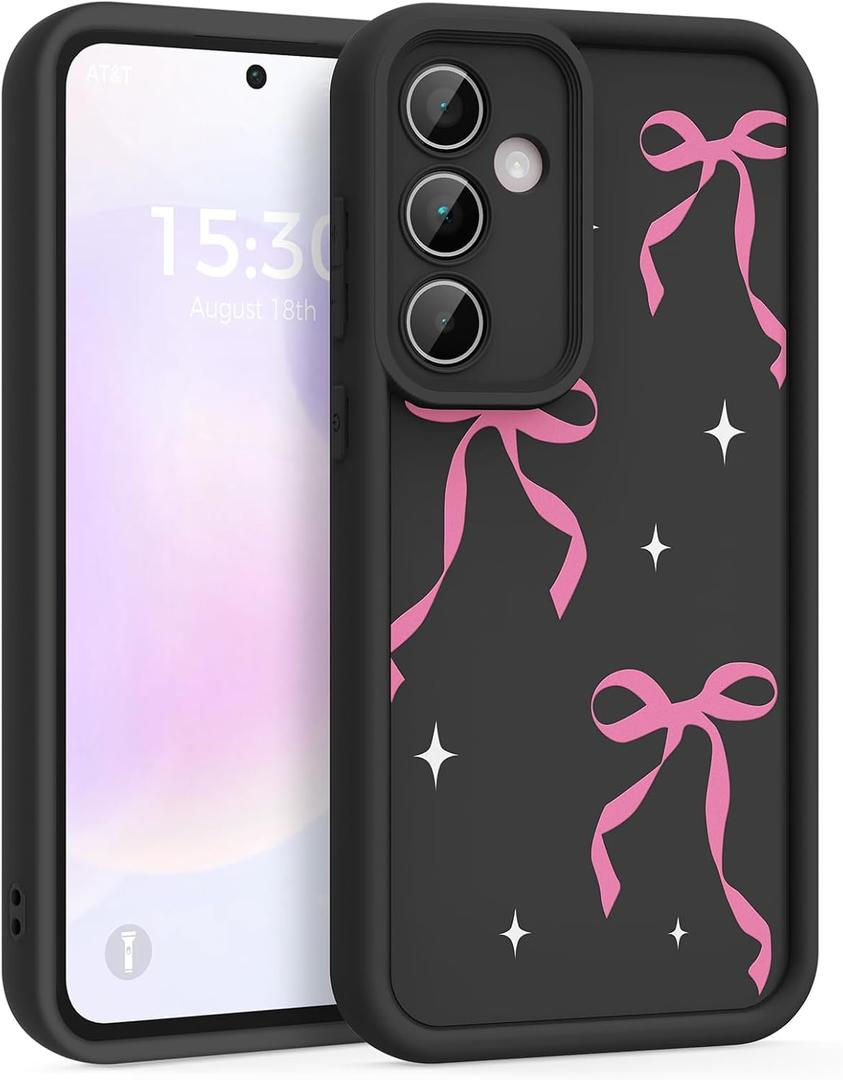 Case for Samsung Galaxy A36 5G, Pretty Pattern Design for Girls Women Silicone Cover, Soft TPU Material, Thicker Frame Shockproof Protective Girly Case for Samsung A36 (Star Bow)