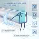 4 Pack Frameless Shower Door Bottom Seal, 1/4 x 39 Clear PVC Shower Seal Strip for 1/4 Inch Glass Shower Door Stop Shower Leaks