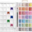 Artecho 28 Metallic Watercolor Paint Set, Glitter Colors, Semi-Moist Pearlescent Water color, Ideal for Beginners and Artists