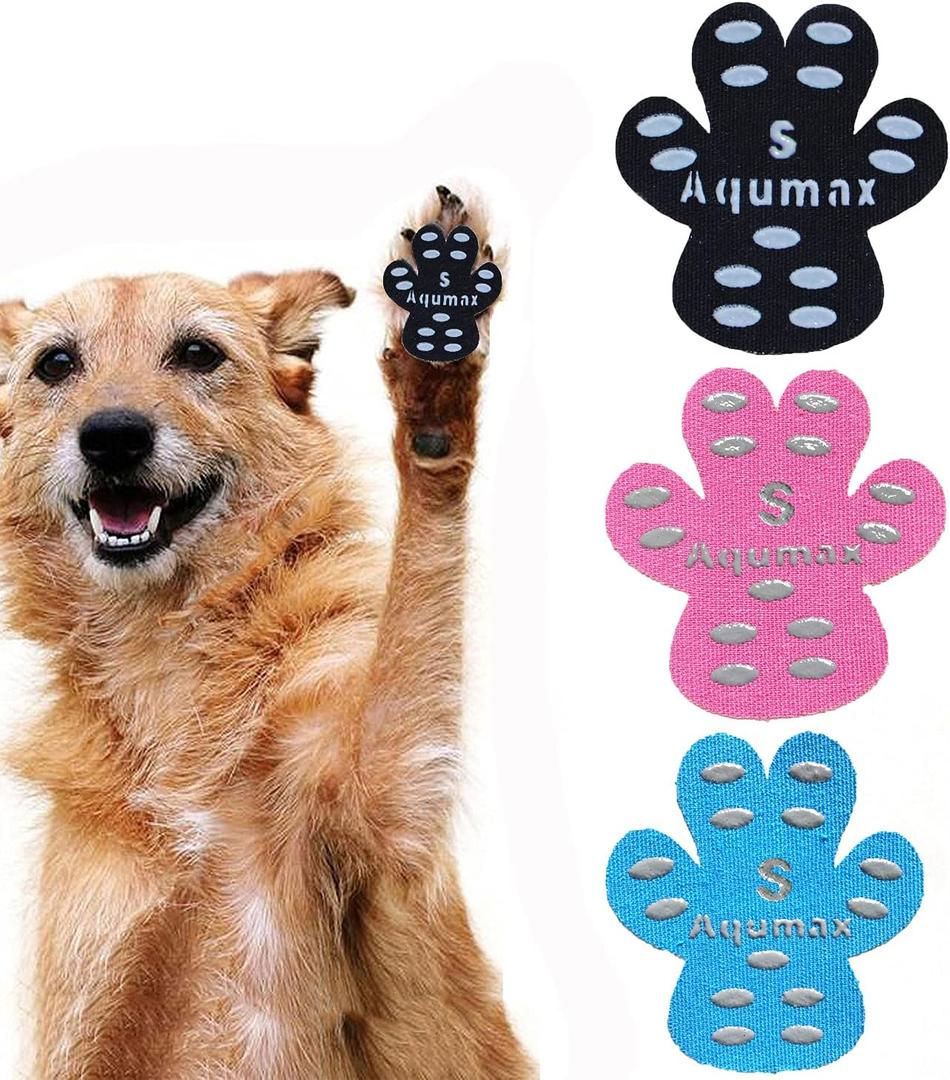 Dog Paw Protector Gripper Traction Pads,Dog Paw Covers,Foot Stickers in Summer Hot/Winter Cold Pavement,Dog Shoes Booties Socks Replacement,12 Sets (48 pcs) S 