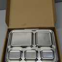 Palksky Lunch Bento Box Stainless Steel, Metal Bento Boxes for Kids Leak-Proof, 5 Compartments Lunchable Food Storage Containers with Lid for School, Office, Travel 