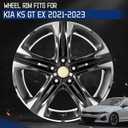 New Single 18x7.5 Inch 18 Inch 18" Premium Aluminum Alloy Wheel Rims Fit for KIA K5 2021 2022 2023 2024, Direct Fit OEM Replacement Rim, Machined Grey, 18946