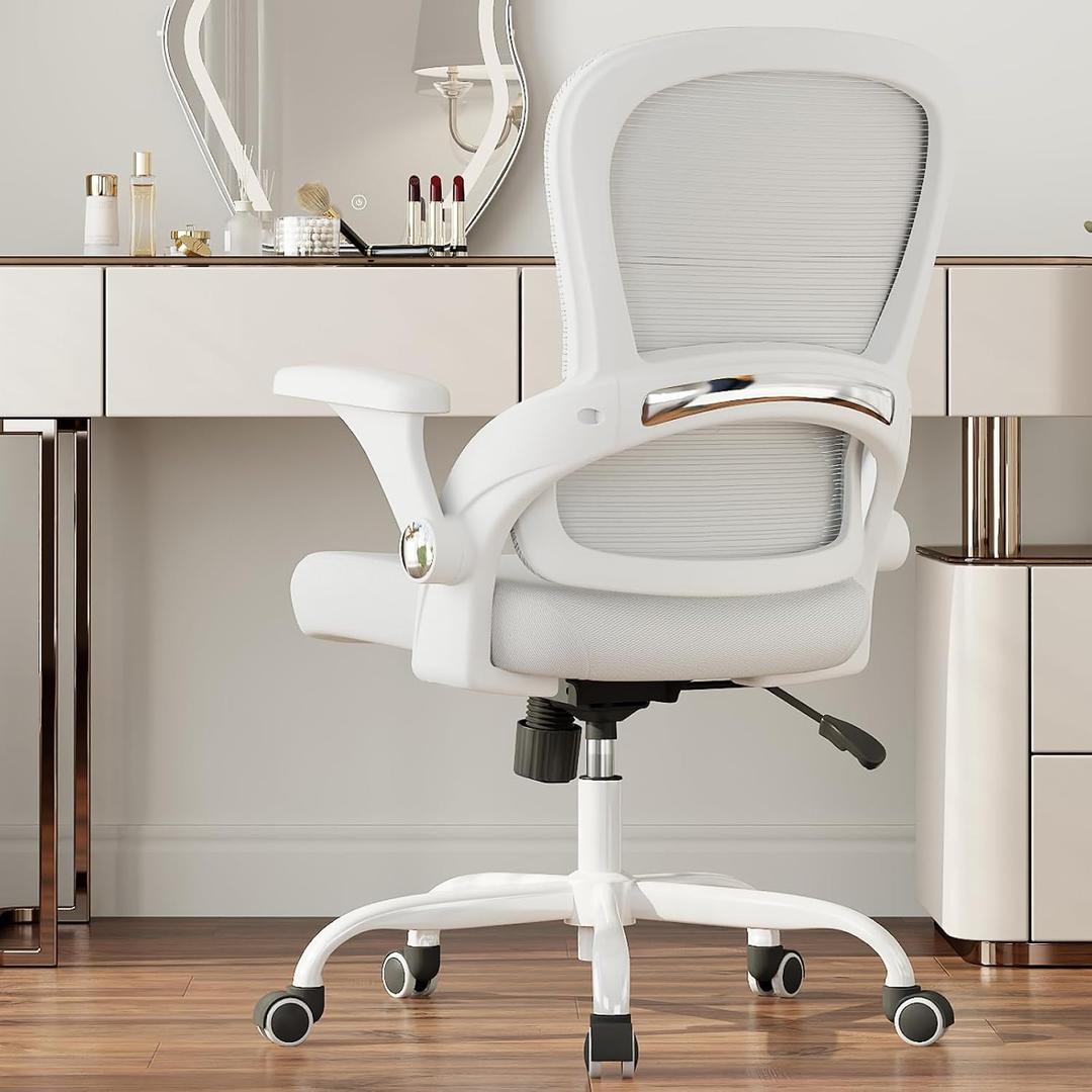 TRALT Office Chair - Ergonomic Office Chair with Back Support, Home Office Desk Chairs, Comfy Desk Chair, Computer Chair, 330lbs Wide Seat Big and Tall Office Chairs for Gamers(White), 25in X 23in X 50in