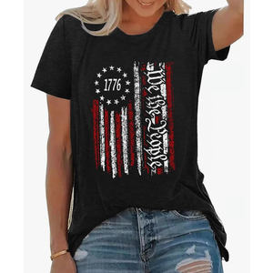American Flag Heart Shirts for Women 4th of July T-Shirt Graphic Patriot Tee USA Flag Shirt Tops, Size 5XL, Black