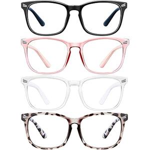 Blue Light Blocking Glasses for Computer and Gaming - Square Nerd Eyeglasses Frame with Anti Blue Ray Coating