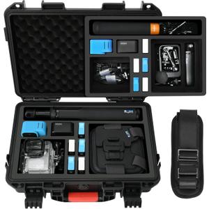 YETEETH Case Organizer for GoPro Hero 12, Waterproof Hard Shell Travel Storage Carrying Case for Gopro Hero 12/11/10/9/8/Media Mod/Volta/Creator Edition/Action Camera and Other Accessories, YE-GO1