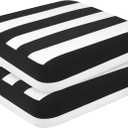 Outdoor Chair Cushions Set of 2, Waterproof Patio seat Cushions for Outdoor Furniture, Fade Resistant with Non Slip Bottom, Replacements for Dining Chairs, 19x 19 Black White