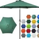 Blissun 7.5 ft Patio Umbrella, Yard Umbrella, Outdoor Market Umbrella with Push Button Tilt Crank, Seaglass