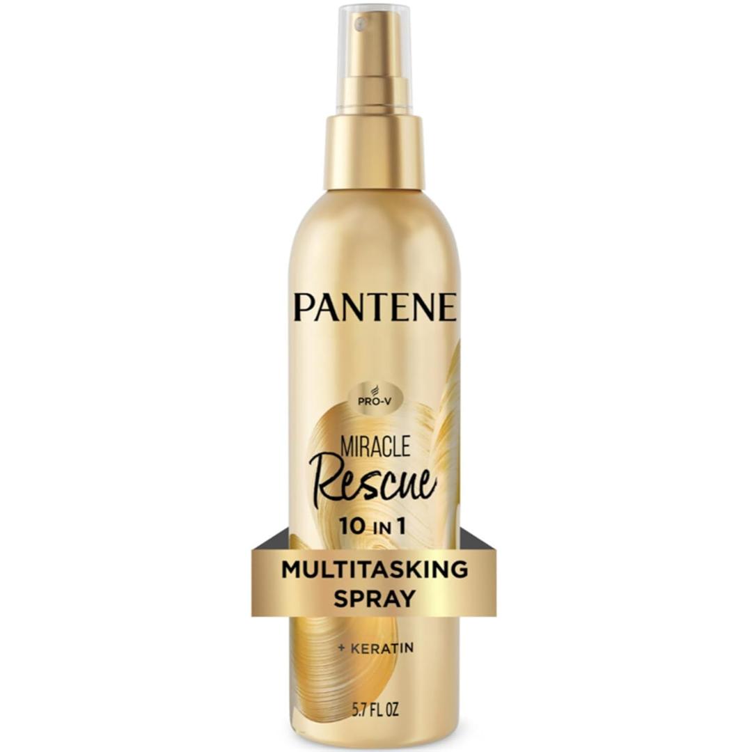 Pantene Miracle Rescue 10in1 Multitasking Spray - Heat Protection, Detangles, Repairs, Dry Hair, Improves Shine, Leave-In Conditioning Treatment with Keratin and Pro-Vitamin B5, 5.7 oz