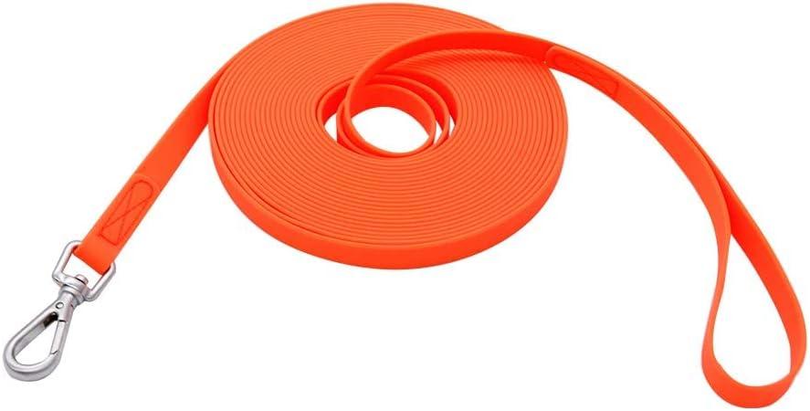 Waterproof Dog Training Leash 50FT 30FT 15FT 10FT 5FT Heavy Duty Recall Long Lead for Large Medium Small Dogs (30FT, Orange)