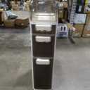 3 Tier Slim Bathroom Storage Cabinet, Narrow Organizer with Wheels and Toilet Paper Holder, Waterproof, No Assembly Required, Perfect for Small Spaces in Bathroom, Kitchen and Bedroom (Cream White B)