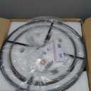 19.7'' Farmhouse Dining Room Light Fixture, 5-Light Metal Drum Chandelier, Black with Retro Wood Texture Interior