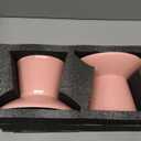 6.2 Inch Extra Wide Elevated Ceramic Cat Bowls, Food and Water Bowl Set for Elder Big Cats Small Dogs, Raised Design for Pet Easy Eating, Protect Cat's Spine Set of 2(Pink)