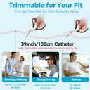 Catheter for Men, Urine Collection Bag for Elderly Men Male Age 80, Reusable Portable Silicone Urinal with 2 Bags (White-Men)