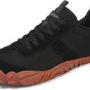 UBFEN Sneakers Barefoot Shoes for Womens Mens Minimalist Trail Running Hiking Comfortable Walking Black Size US 8 Women/6 Men, Black