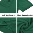 Vssjavun Men's Mock Neck Shirt Short Sleeve Turtleneck T-Shirt Slim Fit Pullover Casual Basic Tee (Green, M)