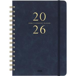 2026 Planner - Weekly & Monthly Planner 2026 with 12 Monthly Tabs, January 2026 - December 2026, 6.3" x 8.4", Flexible Hardcover, Thick Paper, Inner Pocket - Blue