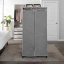 Simplify, Organizer, for Clothes and Accessories, Heavy Duty, Hanging Rod, Easy to Assemble in Grey 36" Wide Portable Closet (Grey)