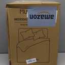 MUXHOMO Beige Bed in a Bag Queen 7 Pieces, Queen Comforter Set Reversible Botanical Flowers Design, Ultra Soft & Breathable Bedding Sets with Comforter, Sheets, Pillowcases & Shams