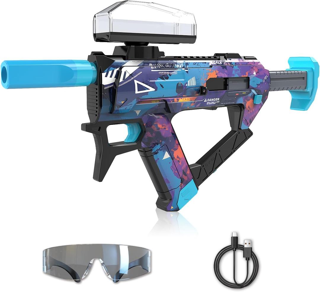 Electric Gel Ball Blaster, Automatic Splatter Ball Blaster with Adjustable Shooting Power, 10000 Gel Rounds, 400 Round Hopper with Rechargeable Battery,Outside Activities Toys for Teens Age 14 & Up