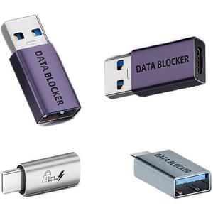 USB Data Blocker & USB C Data Blocker (4 Kinds), USB Type A & Type C Data Blocker Only for Charging, Provide Safe Charging Refuse Hacking, Protect Against Juice Jacking
