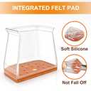 24 Pcs Chair Leg Floor Protectors for Hardwood Floors Square Silicone Covers to Protect Wood Tile Floors Felt Pads Furniture Leg Caps Anti-Scratch Reduce Noise (Fit:3/4" to 1")
