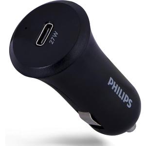 Phillips Dual USB Car Charger With USB A/USB C Charge Cable