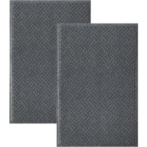 MATALL 2pack 35x23.5in Door Mat - Indoor and Outdoor Welcome Mat, Absorbent and Drain Away Water Heavy Duty Entryway Doormat for Front Back Doors, Laundry Rooms, Mudrooms, The Garage and More