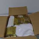 bUCLA 600Pcs Gold Dinnerware Set for 100 Guests - White and Gold Plastic Plates Disposable for party Include 100 Dinner & 100 Dessert Plates,100 Cups,100 Forks,100 Spoons,100 Knives