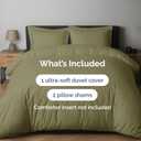 Duvet Cover Full Size Set - Extra Soft Full Duvet Cover 80" x 90" with 2 Pillow Shams - Hotel Luxury, Easy Care & Fade Free w/ Zipper Closures & Ties - All Season, Comfy and Breathable (Sage Green)