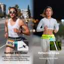 MIER Running Belt for Men Women Slim Fanny Pack Phone Holder Jogging Pouch with Marathon Bib Clip Runner Waist Pack for Walking Cycling for Keys, Cards & Essentials (Neon Yellow)