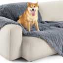 Bedsure Waterproof Dog Blankets for Large Dogs - Cat Blanket for Couch Protector Washable Long Faux Fur, Calming Soft Reversible Throw Furniture Protection for Puppy Pet Pet, 40"x50", Grey