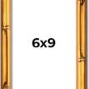 Poster Palooza 6x9 Frame Gold Bamboo Solid Wood Picture Frame with UV Acrylic, Foam Board Backing & Hanging Hardware Included