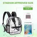 MAY TREE Clear Backpack for Stadium Events, 12x11x5 Inches Small Clear Backpack for Concert Festival Sports Outdoor - Black