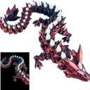 1 Pc 3D Printed Glow-in-The-Dark Lava Crystal Dragon Decoration, Glow-in-The-Dark 3D Printed Animal Model, for Home Office Decor Executive Desk OrnamentsFire Black (Red)