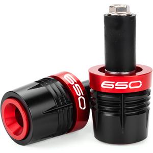 2 x Motorcycle Handle Bar Ends Grips Plug Sliders Handlebar Grips Cap Compatible with Ninja 650 650R Ninja650 2017-2023 2024 2025 Z650 Accessories (Red)