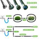 Phaxiwho 1/2 inch Round Rubber Garden Soaker Hose 100FT，Heavy Duty Water Soaker Hoses with Connectors Drip Hose irrigation hose for Vegetable Gardens, Flower Beds, Lawns, and Plants (100FT)