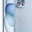 Designed for iPhone 14 Pro Max Case Silicone Compatible with Magsafe, Camera Lens Protector, Military Grade Shockproof Protective, Rectangle Magnetic Phone Case for iPhone 14 Pro Max Blue