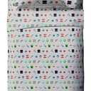 Jay Franco Kids Sheet Set with Fitted, Flat Sheets & Pillow Cover - Ultra-Soft Bedding with Pillowcase for Room Decor, Gray - Minecraft, 3 Piece Twin