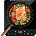 Portable Induction Cooktop, 1500 Watts Induction Burner with Multi-Function Inductions Hot Plate 7 Temperature & LED Sensor Touch Safety Shutoff Function for Cooking, Single Inductiosn Burner (Single Induction Cooktop)