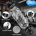 FANS-ONE Electric Protein Shaker Bottle, 24 oz USB C Rechargeable Electric Mixer, Shaker Cups for Protein Shakes and Meal Replacements, Portable Blender Self Mixing Cup for Gym Workout, Transparent