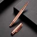 Penneed Rollerball Pen Liquid Ink Pens for Women Luxury Box Gel Pen Black Ink Fancy Pen Refillable for Executive, Office, Professional, Birthday Gift G5 (Rose Gold)