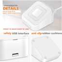 Square Dock for Square Reader 2nd Generation, Holder Stand for Square Card Reader 2nd Generation, Dock with Smart Anti-Sleep Button Portable Size Anti-Slip (Cable and Wall Charger Included, No Device