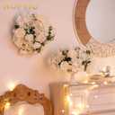 NUPTIO Flower Ball Arrangement Bouquet - 10 Pcs 15.7 inch Diameter White Fake Flowers Roses Balls for Centerpieces Tables - Artificial Rose Arrangements for Wedding Centerpiece Table Decorations